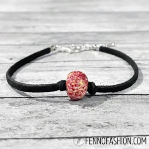 Remembrance Leather Unisex Bracelet Using Flower Petals