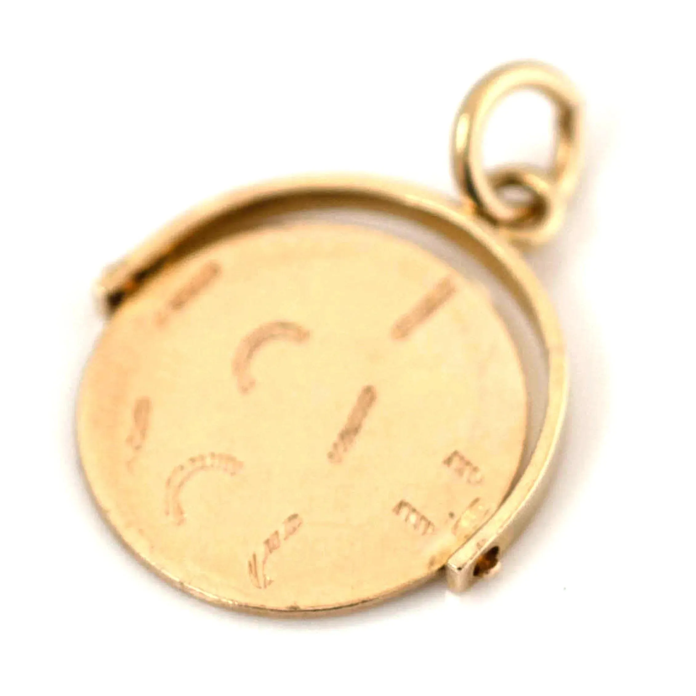 Reserved - Vintage 1970s 'I Love You' 9ct Gold Spinner Charm Necklace