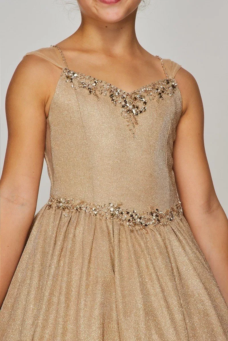 Rhinestone Sequin Metallic Mini Quince by Cinderella Couture USA AS5087