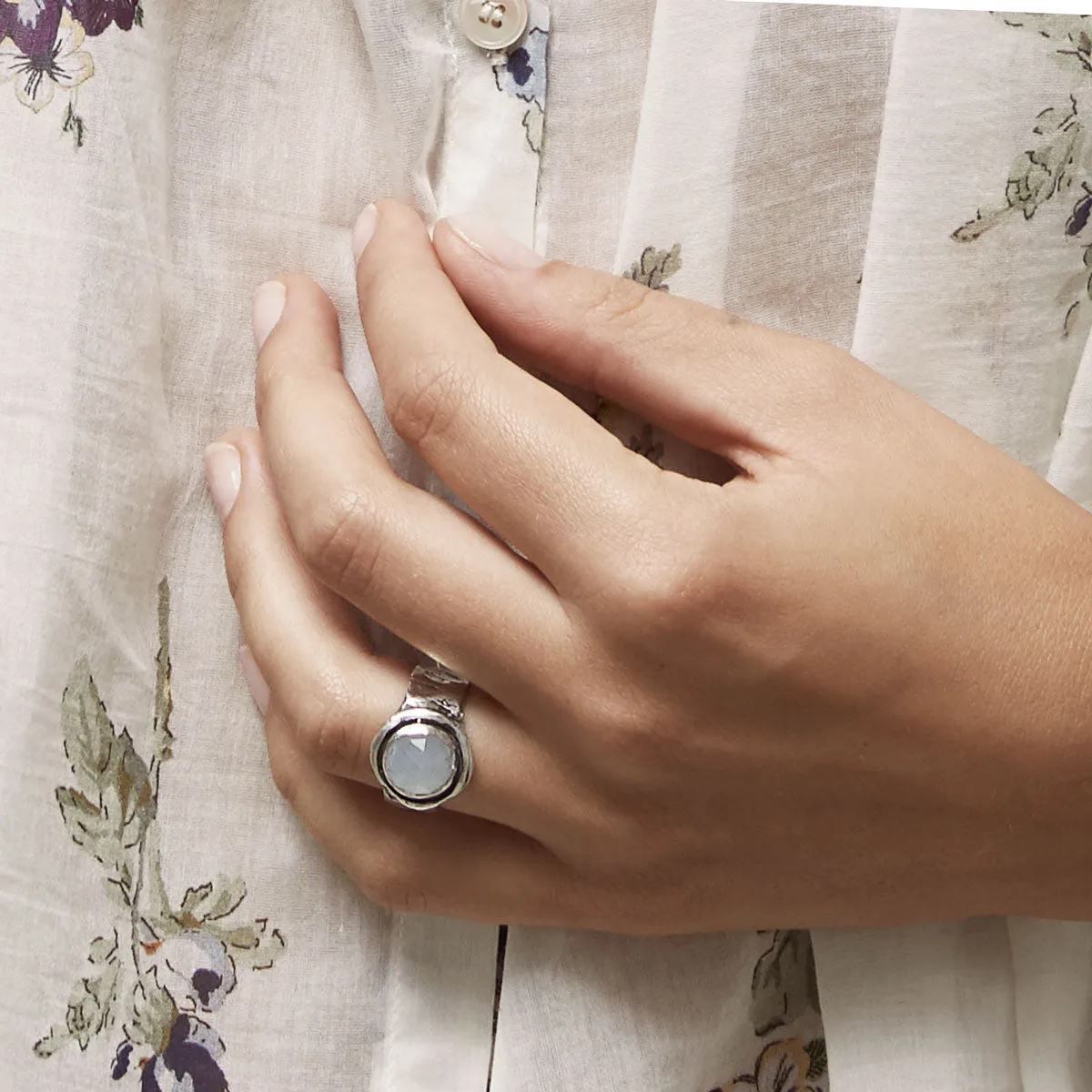 Rose Quartz Faceted Stone Talisman Ring