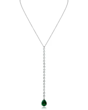 Round and Pear CZ Y-Necklace