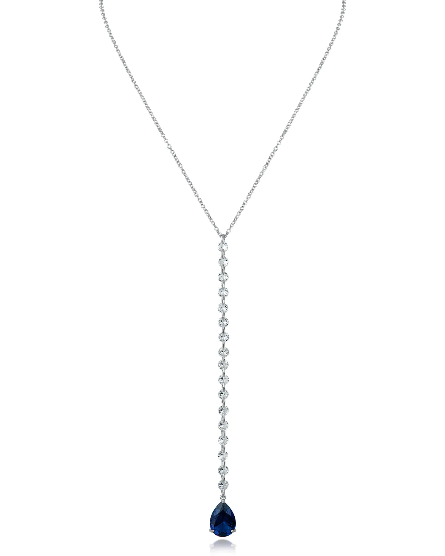 Round and Pear CZ Y-Necklace