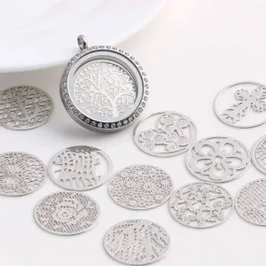 Round Cut Out Plate for Round Charm Locket Necklaces ~Choose Your Theme!