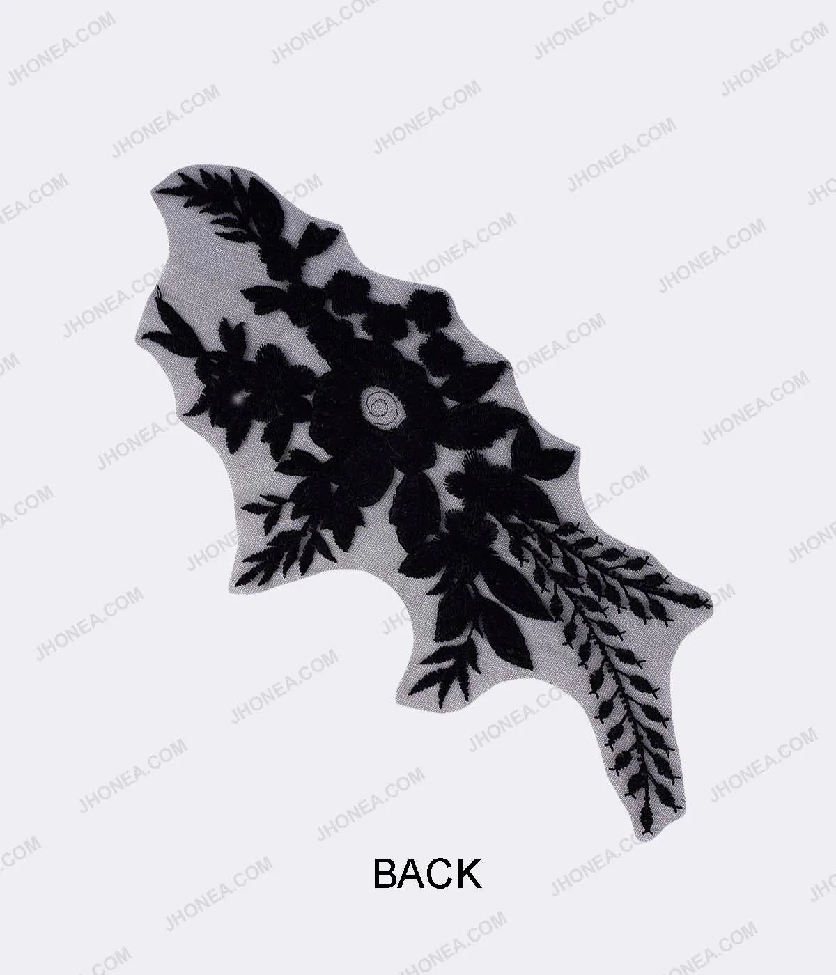 Shiny Black Beaded Embroidery Patch for Blazers/Gowns