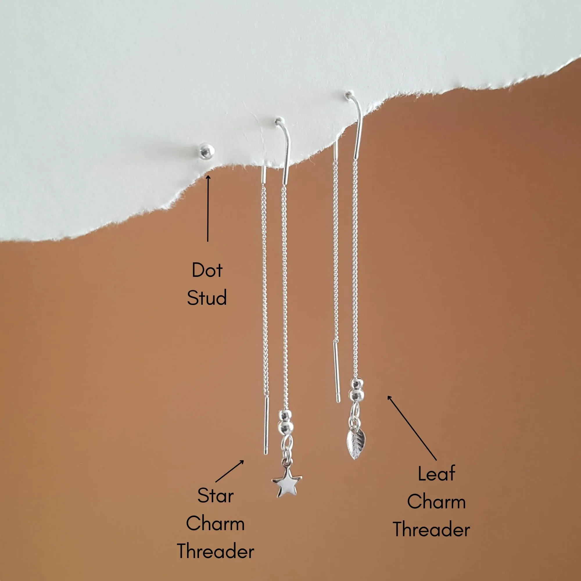 Silver Earring Set - Beaded Threaders