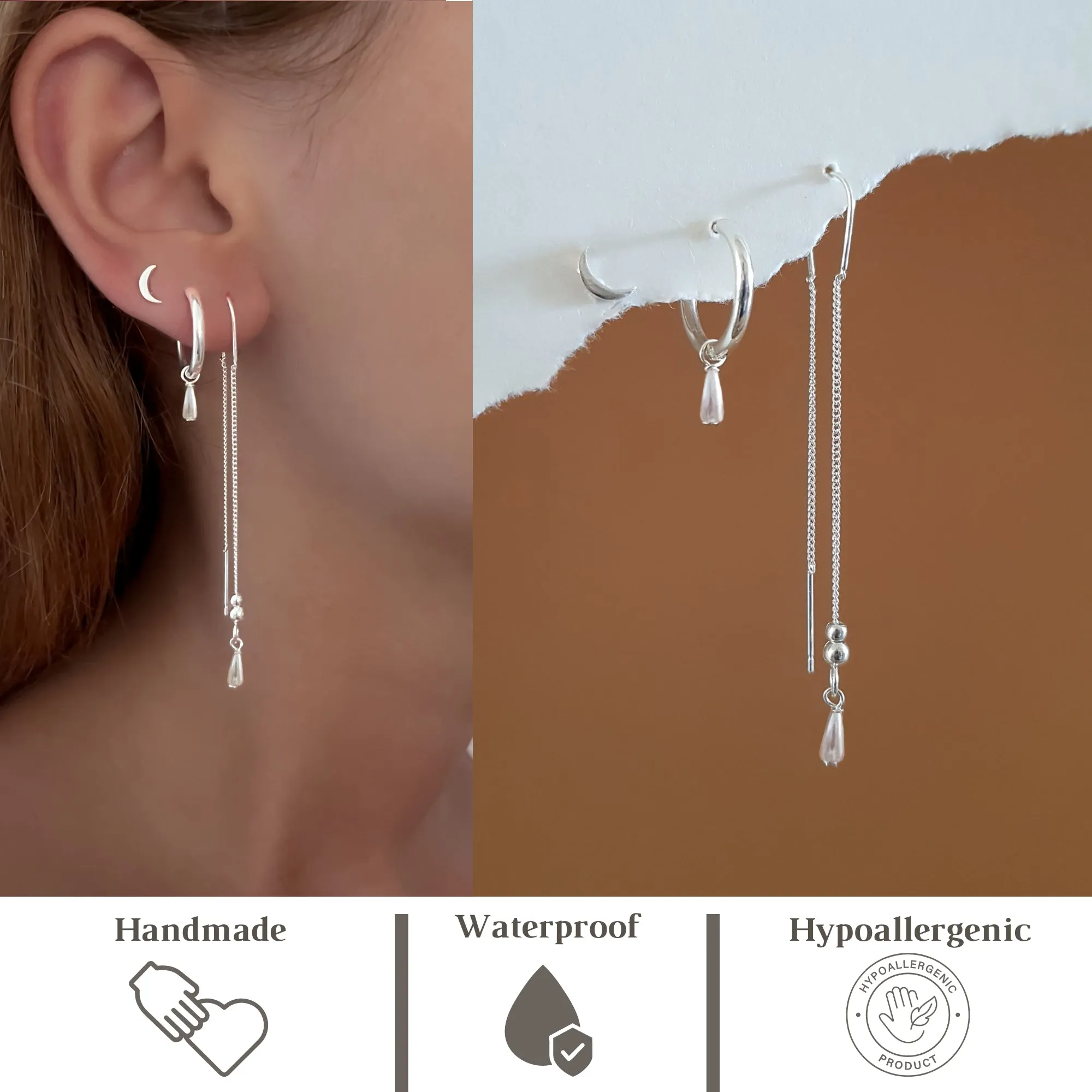 Silver Earring Set - Love of Pearls