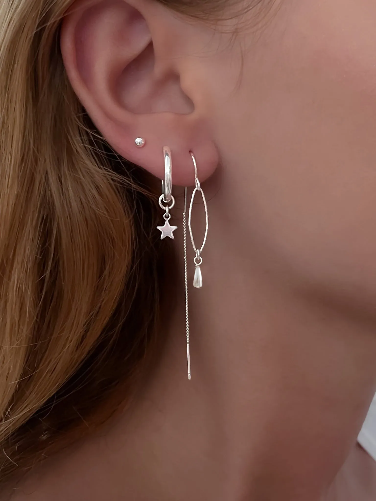 Silver Earring Set - Pearls and Stars