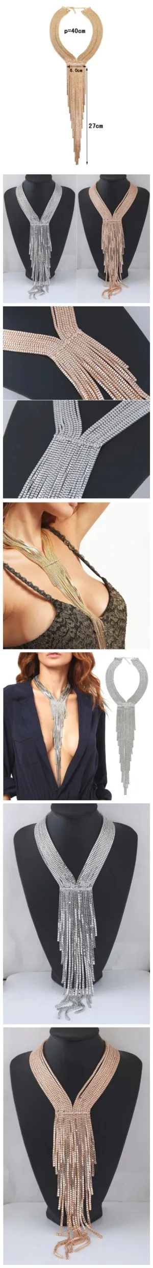 Silver Elegance: Long Tassel Statement