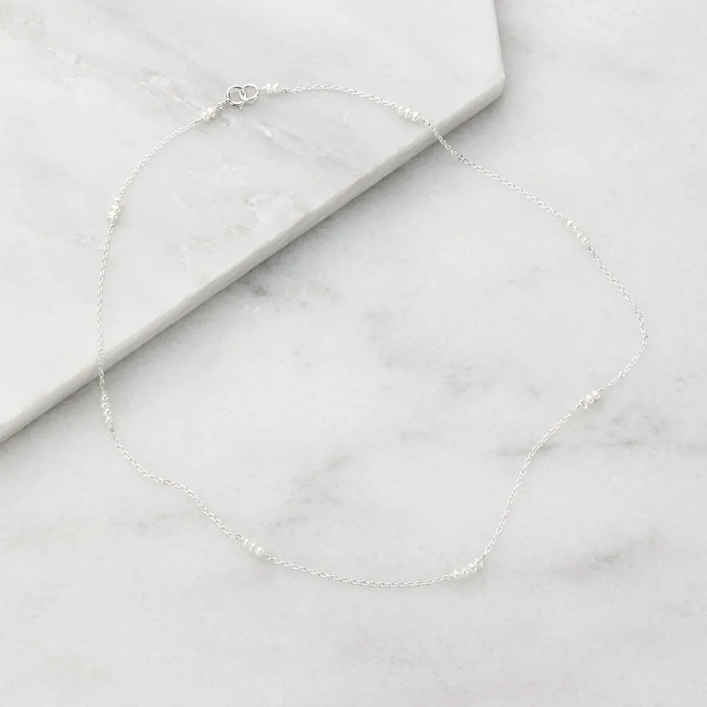 Silver Mini Pearl Choker