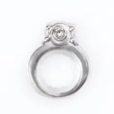 Silver Wedding Ring Floating Charm