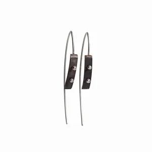 Small Black Oxidized Moonscape Earrings