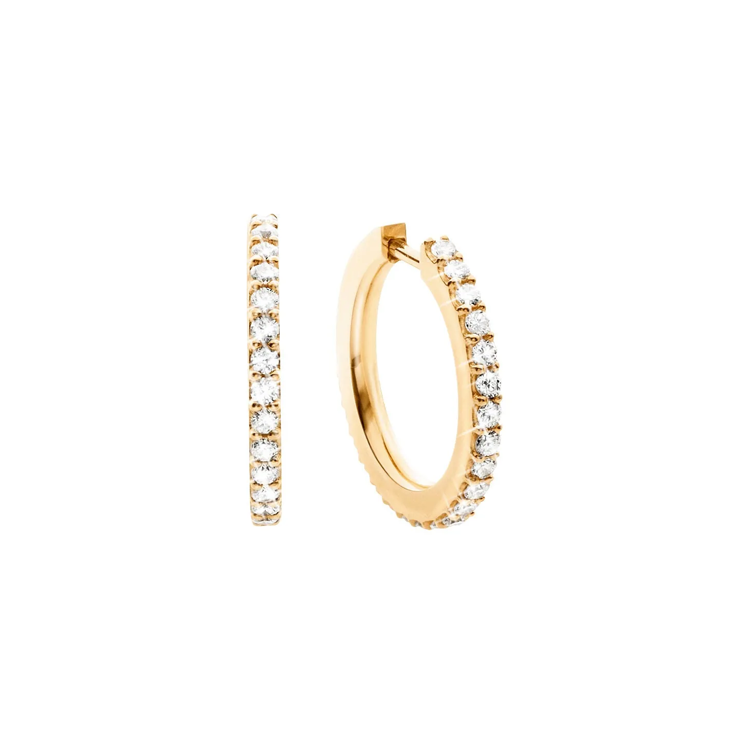 Small Love Bands 18K Gold Hoops w. Diamonds