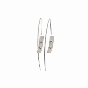 Small Silver Moonscape Earrings