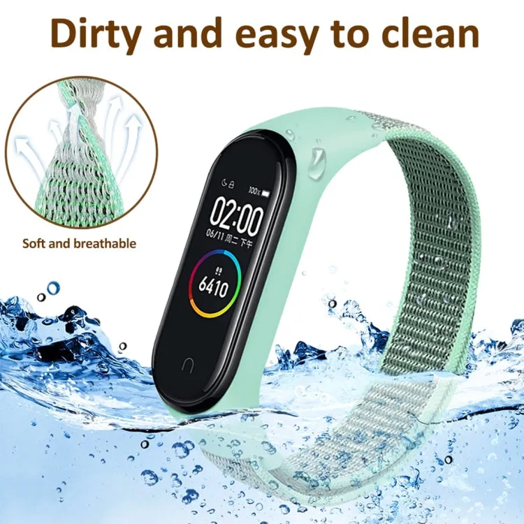 Smart Watch Nylon Woven Watch Band for Xiaomi Mi Band 3 / 4(Red Black)