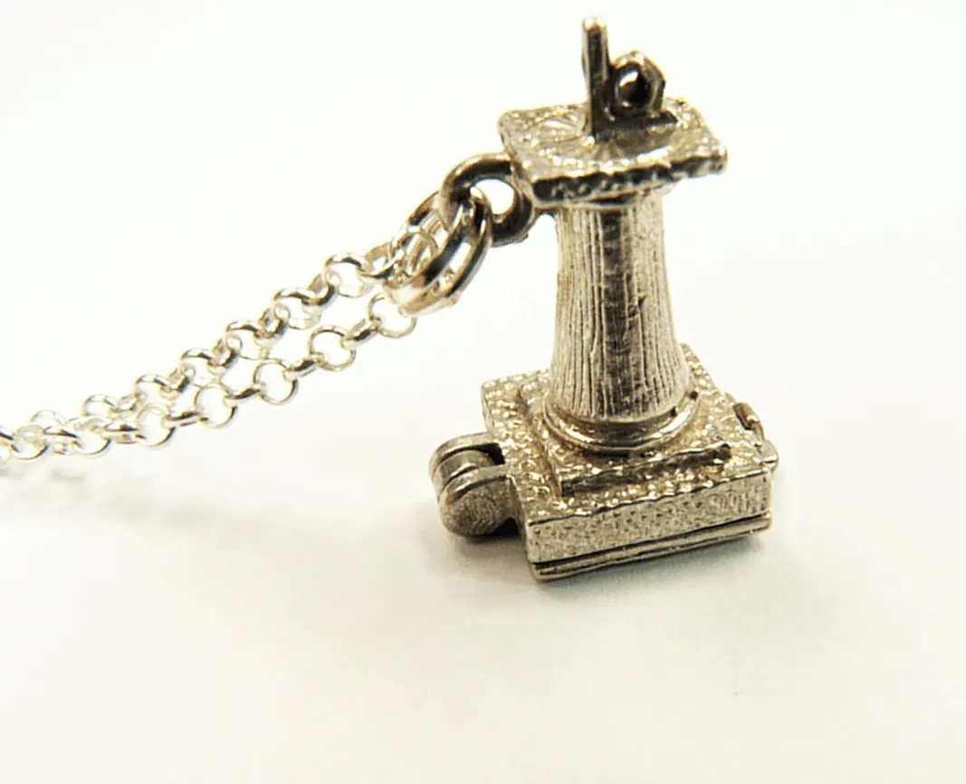 Sunseekers Necklace 1960s Sundial Pendant With Sterling 18 Inch Chain