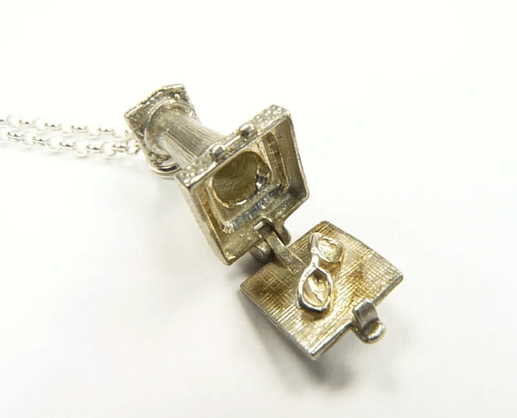 Sunseekers Necklace 1960s Sundial Pendant With Sterling 18 Inch Chain