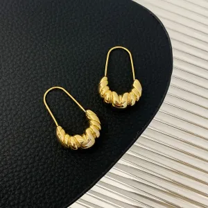 Textured Gold Hoop Earrings jlt11781