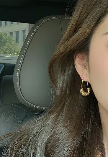 Textured Gold Hoop Earrings jlt11781