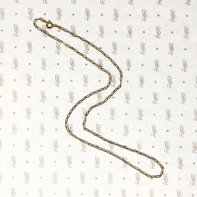 Textured Oval Link Vermeil Chain