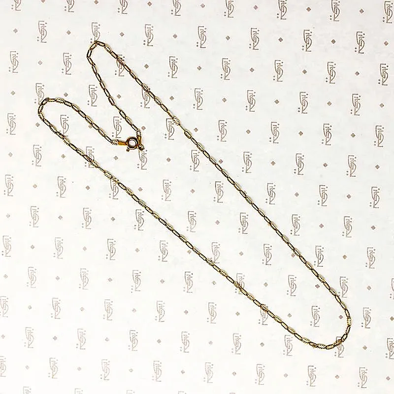 Textured Oval Link Vermeil Chain
