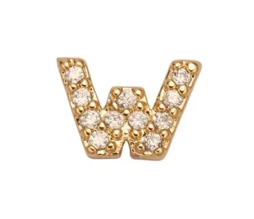 The Crowns Bespoke Jewelry Gold Rhinestone Letter Charms A-Z