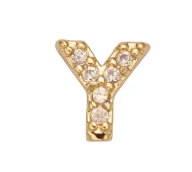 The Crowns Bespoke Jewelry Gold Rhinestone Letter Charms A-Z