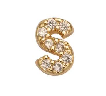 The Crowns Bespoke Jewelry Gold Rhinestone Letter Charms A-Z