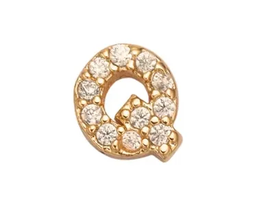 The Crowns Bespoke Jewelry Gold Rhinestone Letter Charms A-Z