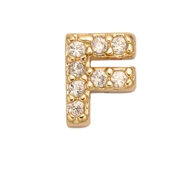 The Crowns Bespoke Jewelry Gold Rhinestone Letter Charms A-Z