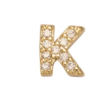 The Crowns Bespoke Jewelry Gold Rhinestone Letter Charms A-Z