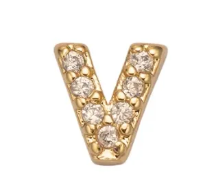 The Crowns Bespoke Jewelry Gold Rhinestone Letter Charms A-Z