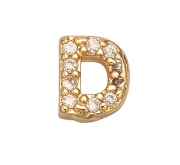 The Crowns Bespoke Jewelry Gold Rhinestone Letter Charms A-Z