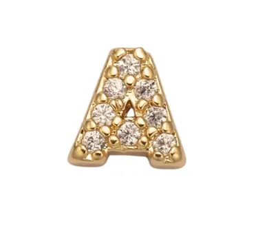 The Crowns Bespoke Jewelry Gold Rhinestone Letter Charms A-Z