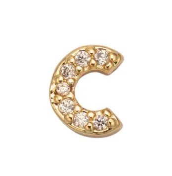 The Crowns Bespoke Jewelry Gold Rhinestone Letter Charms A-Z