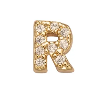 The Crowns Bespoke Jewelry Gold Rhinestone Letter Charms A-Z