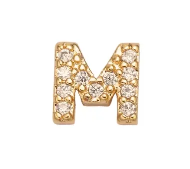 The Crowns Bespoke Jewelry Gold Rhinestone Letter Charms A-Z