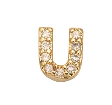 The Crowns Bespoke Jewelry Gold Rhinestone Letter Charms A-Z