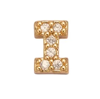 The Crowns Bespoke Jewelry Gold Rhinestone Letter Charms A-Z