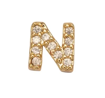 The Crowns Bespoke Jewelry Gold Rhinestone Letter Charms A-Z