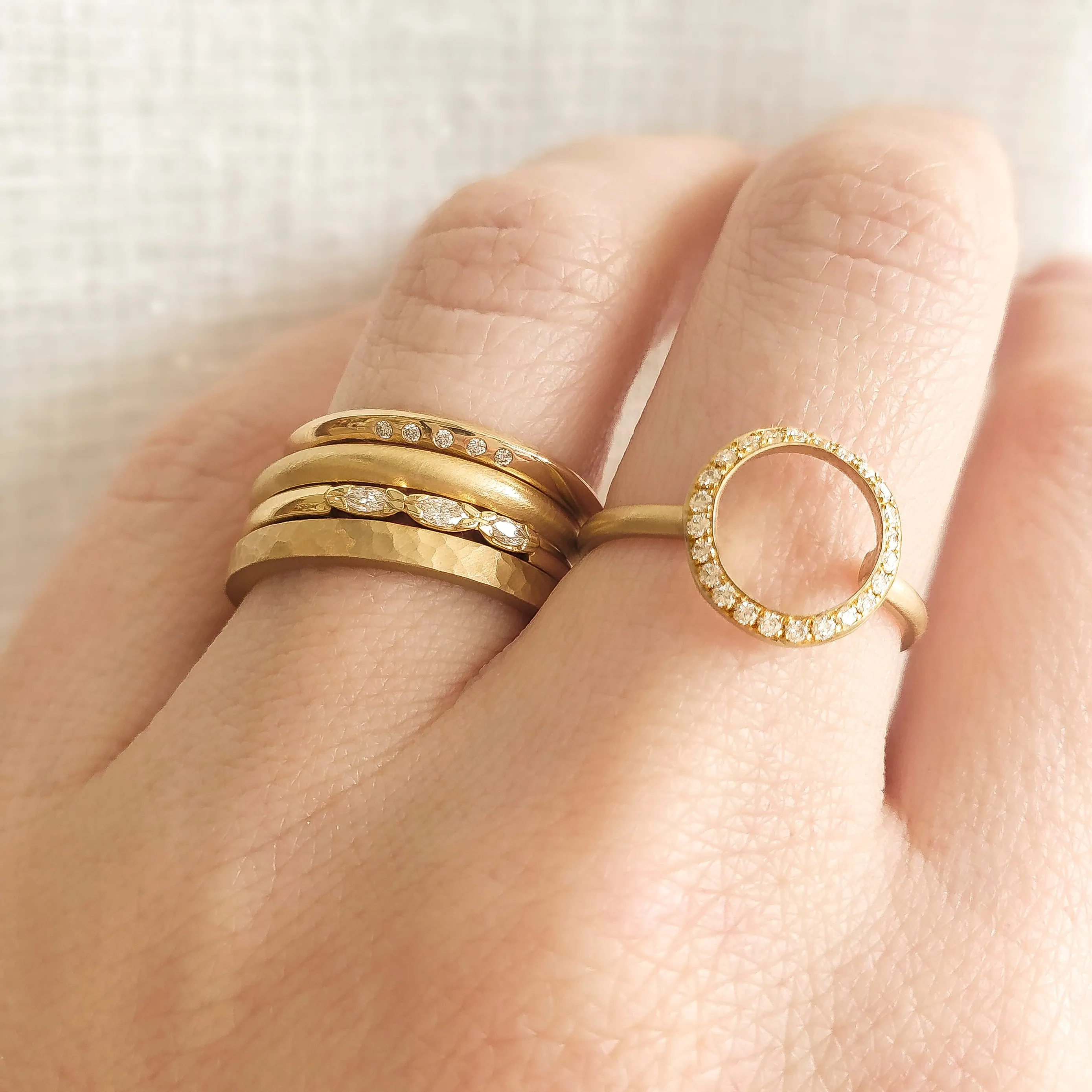 Three Marquise Diamond Band