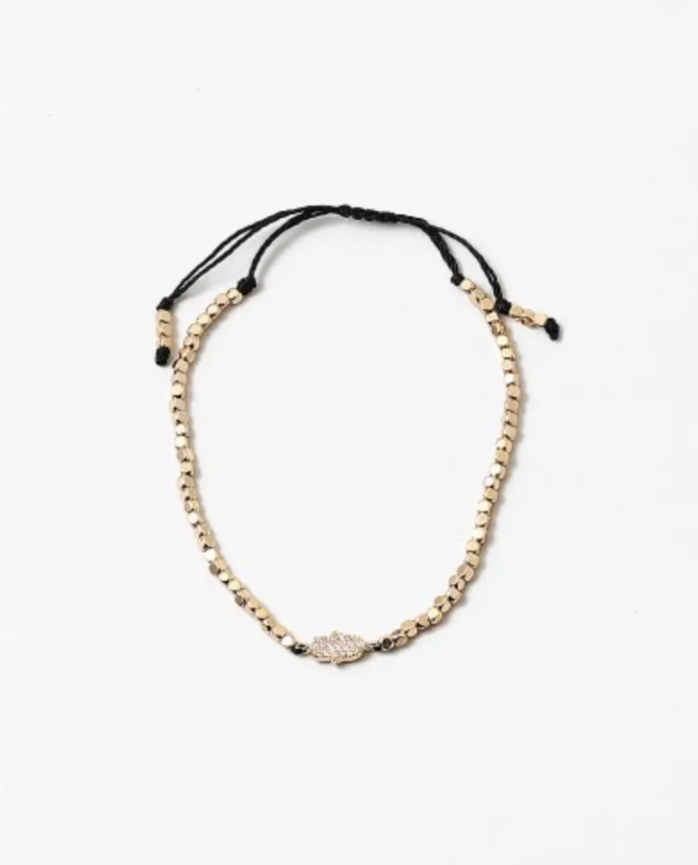 Tiny Gold Beaded Hamsa Bracelet