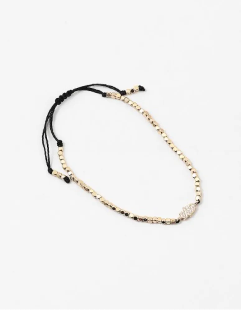 Tiny Gold Beaded Hamsa Bracelet