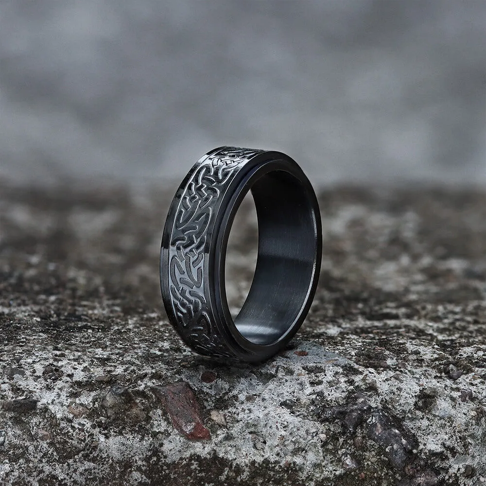 Triquetra Celtic Knot Stainless Steel Spinner Ring
