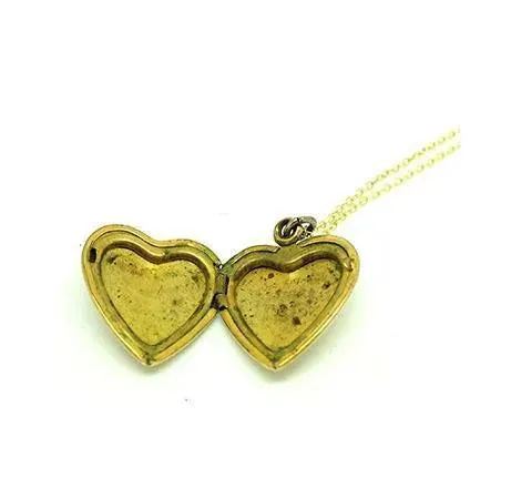 Vintage 1940s Gold Filled Vargas Heart Locket Necklace