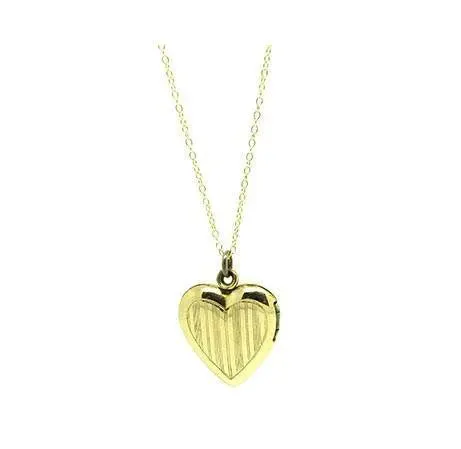 Vintage 1940s Gold Filled Vargas Heart Locket Necklace