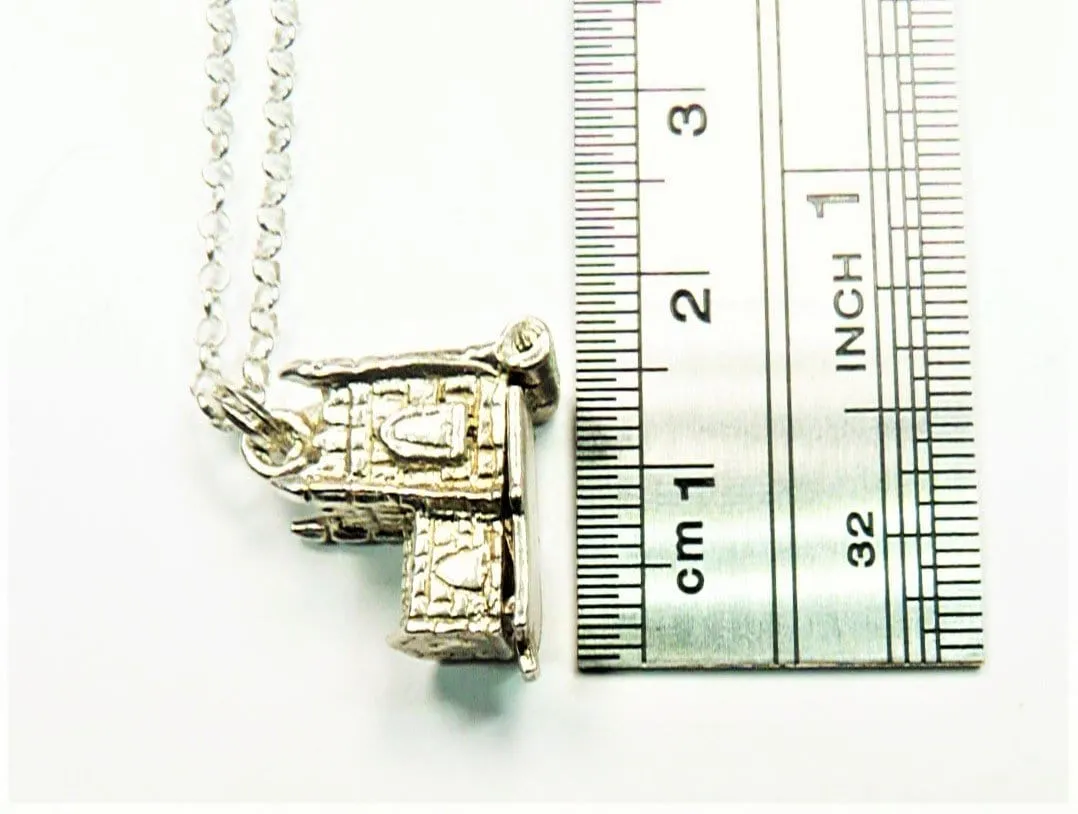 Vintage Sterling Silver Church Wedding Ceremony Lucky Charm With 18 Inch Hallmarked Silver Necklace