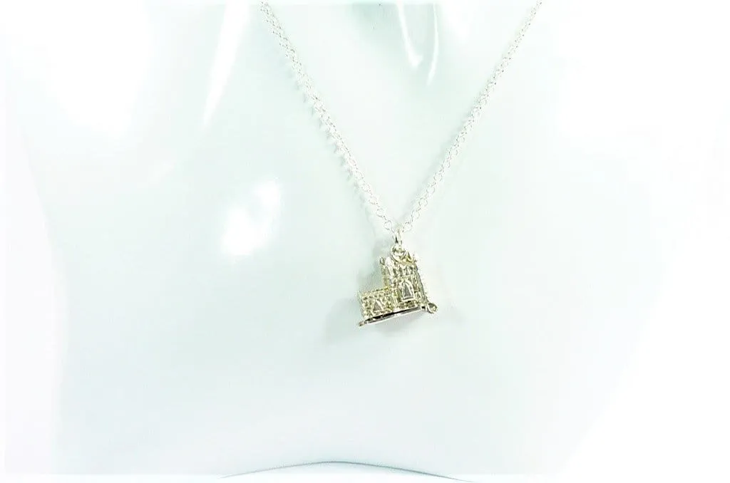 Vintage Sterling Silver Church Wedding Ceremony Lucky Charm With 18 Inch Hallmarked Silver Necklace
