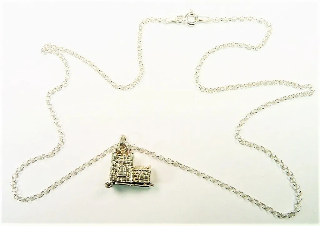 Vintage Sterling Silver Church Wedding Ceremony Lucky Charm With 18 Inch Hallmarked Silver Necklace