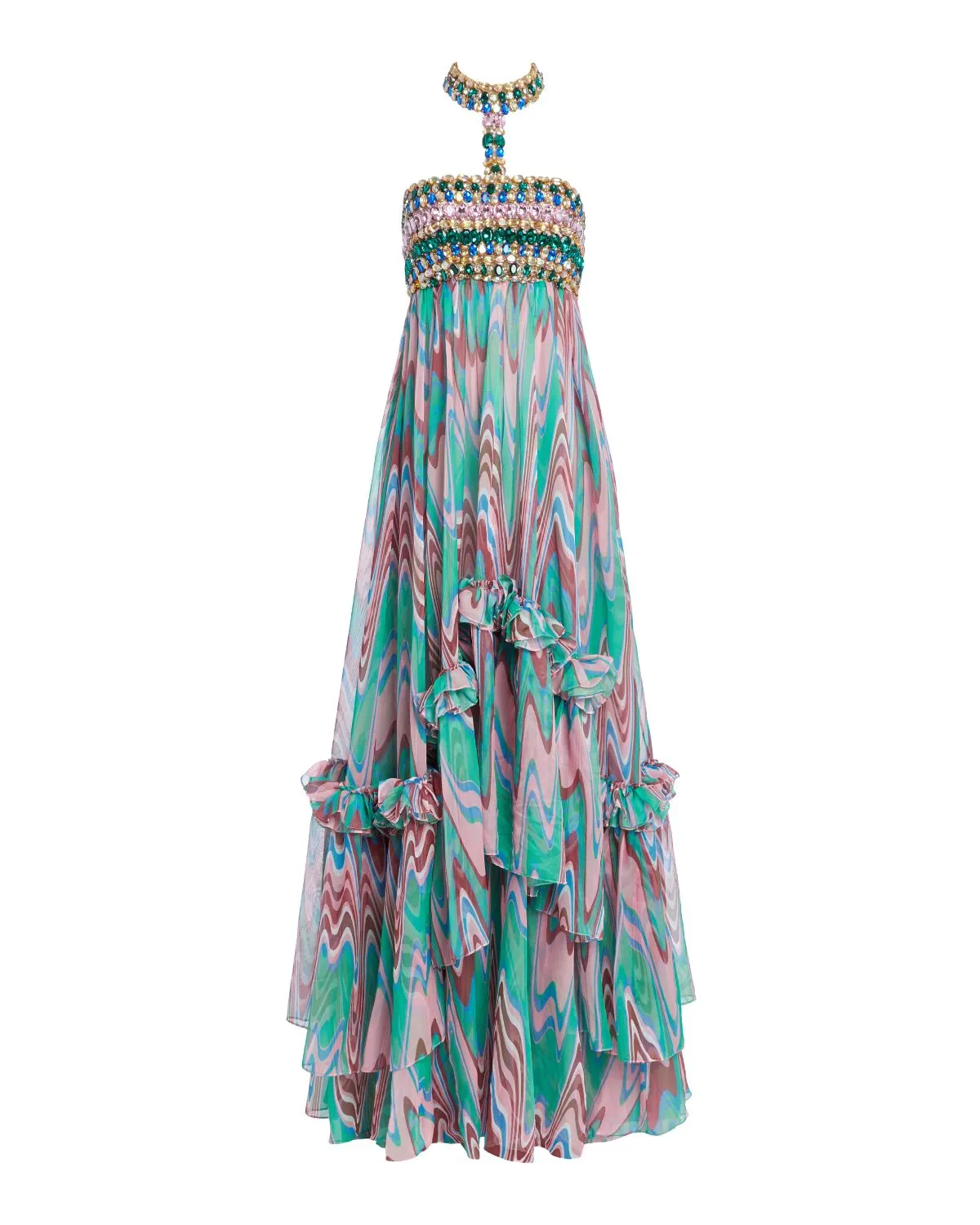 Wave Hand-Beaded Gown
