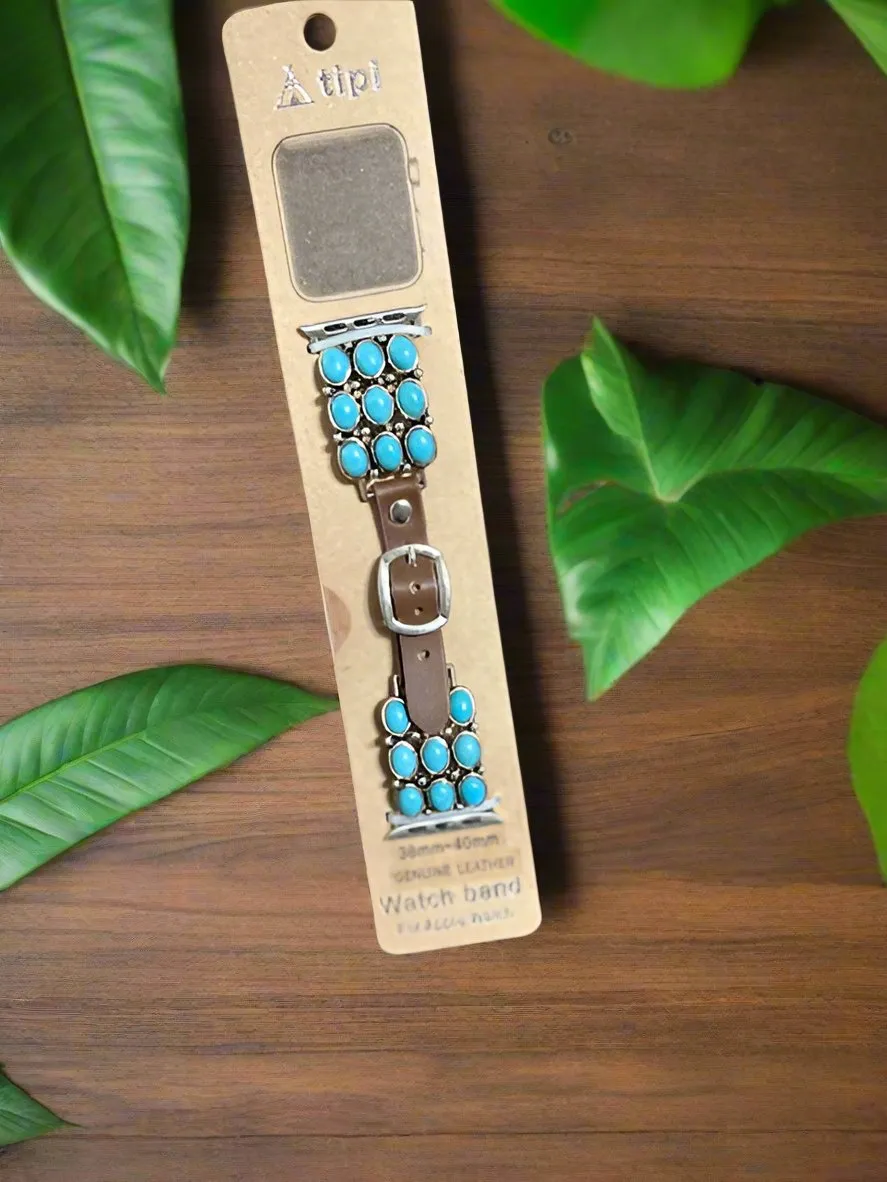Western Leather Hand Tooled Apple Watch Bands